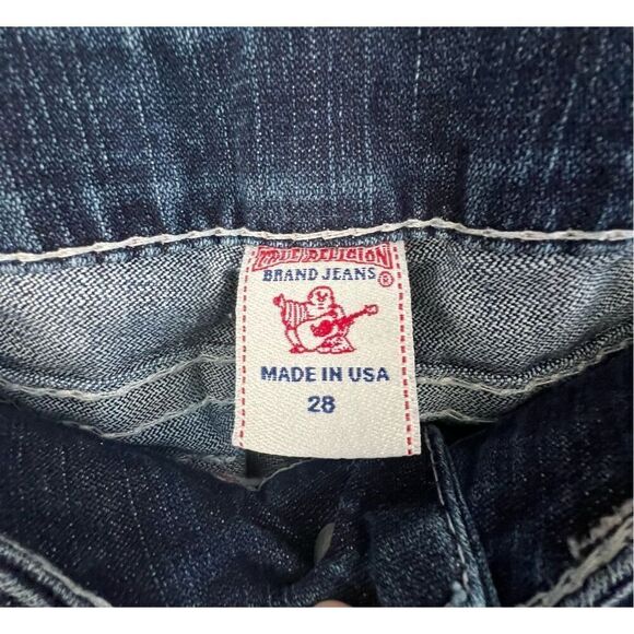 True Religion Low Rise Dark Wash Flared Denim Jeans - Picture 3 of 7